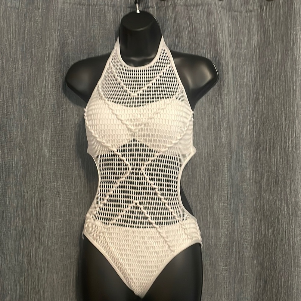 Kennth cole one piece mesh swimsuit
